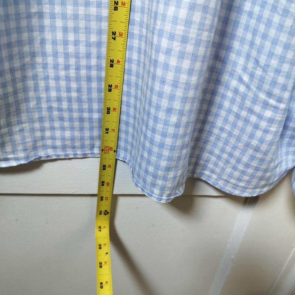 Balmain Paris Mens 2XL Blue White Gingham Check Long Sleeve Button Down Shirt - Picture 9 of 13